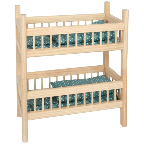 Wooden bunk bed for dolls - bunk, top