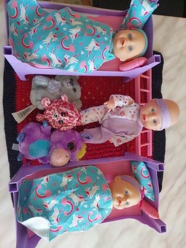 Wooden bunk beds for dolls - wooden,