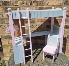 Doll Grey & Pink Wooden Bunk