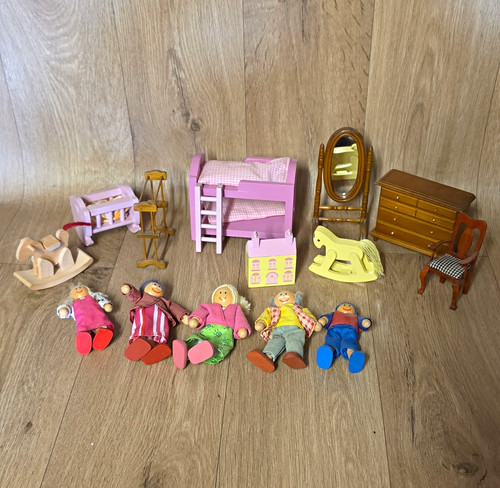 Wooden dollhouse furniture - wooden,