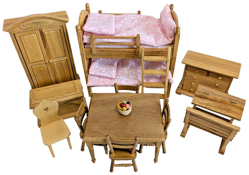 Dolls house pine - house, light