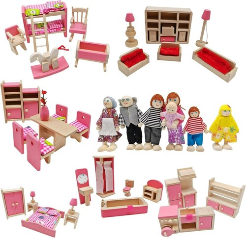 Wooden doll house furniture - wooden,