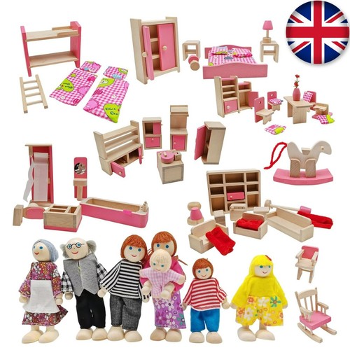 Wooden doll house furniture - wooden,