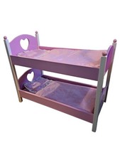 Dolls Wooden Bunk Bed Pink