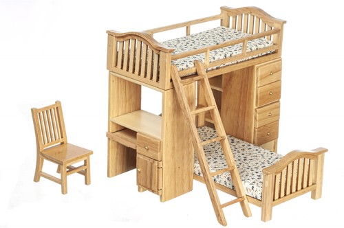 Dolls house bunk bed - set, light