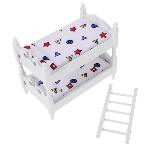Mini wood bunk bed doll - wood,